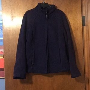 Green tea purple fleece zip up, size medium